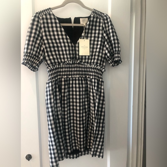Sezane Sixtine Gingham Dress New With Tags Size 38/6 - Picture 2 of 9